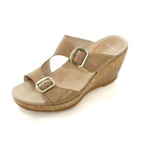 NWOB Dansko Wedge Sandals leather tan strappy Women's Sz EU 38 / US 7.5-8 Shoes